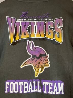 Minnesota Vikings Sweatshirt XL Unisex Dark Grey Retro Football Crewneck NFL NEW